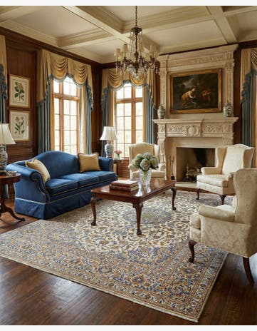 9' 5 x 13' 5 Kashan Wool Rug