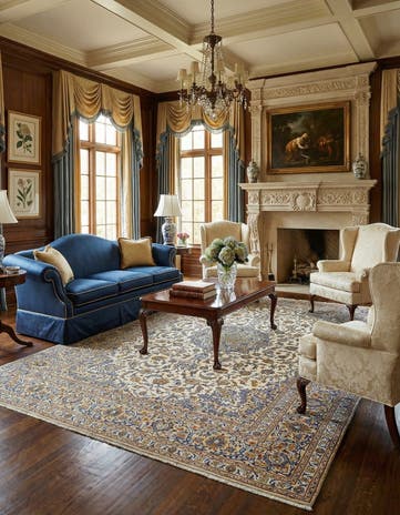9' 5 x 13' 5 Kashan Wool Rug