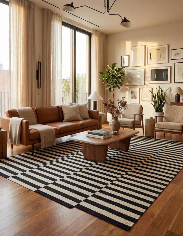 Detail image of  6' 8 x 9' 10  Hand Woven Kilim Modern Wool Rug