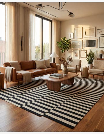 6' 8 x 9' 10 Hand Woven Kilim Modern Wool Rug