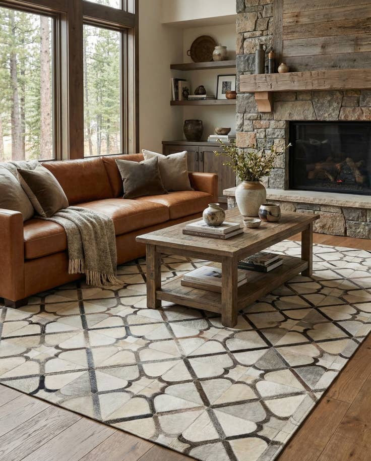 Detail image of 5' x 7' 11 Cowhide - Patchwork Rug