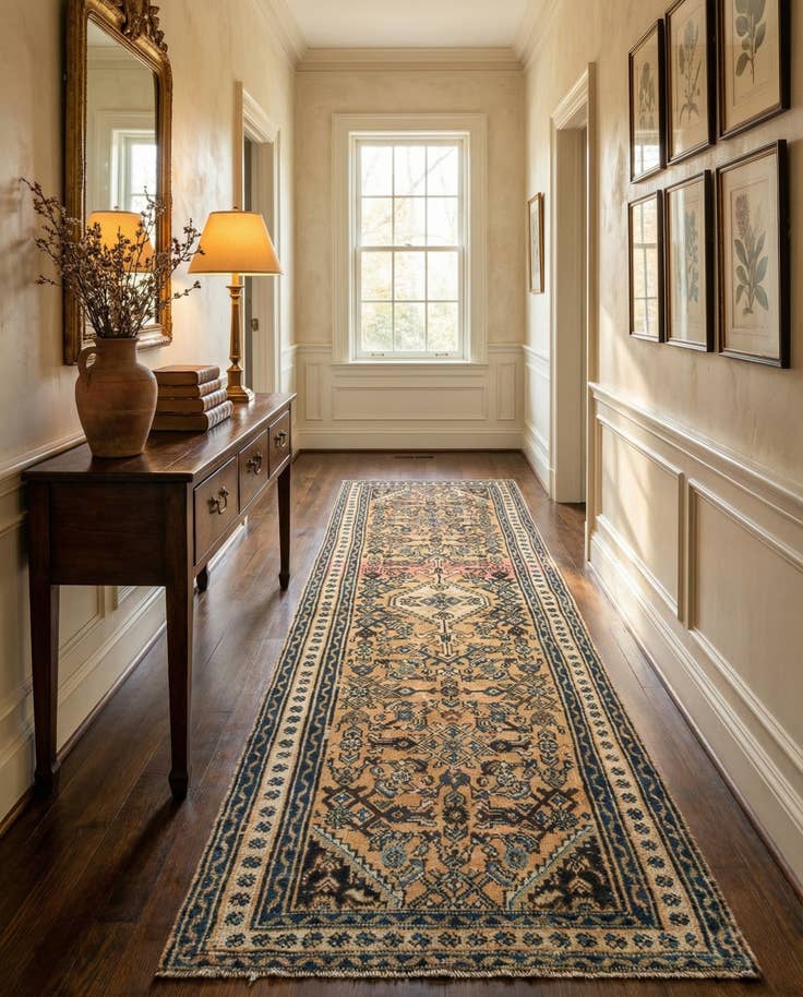 Detail image of 3' 2 x 10' Hamedan Runner Rug