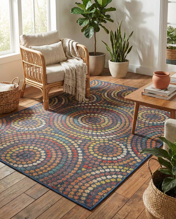 Detail image of 4' 1 x 6' 1 Easy-Clean Baja Indoor / Outdoor Rug