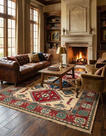 5' 7 x 7' 10 Hand Knotted Kazak Rug
