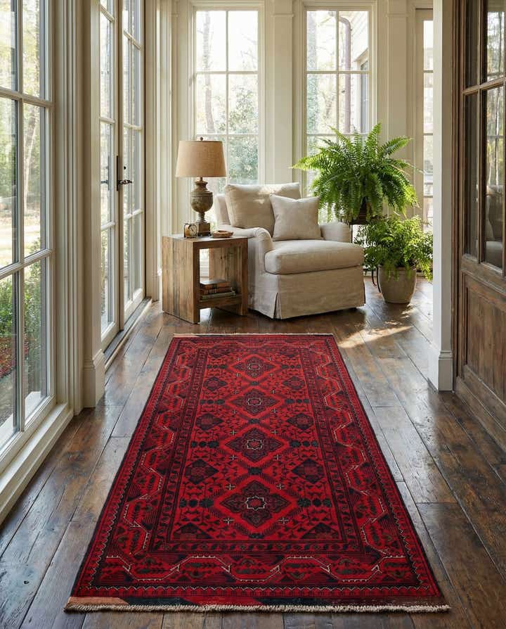 2' 8 x 6' 8 Hand Knotted Khal Mohammadi Wool Runner Rug