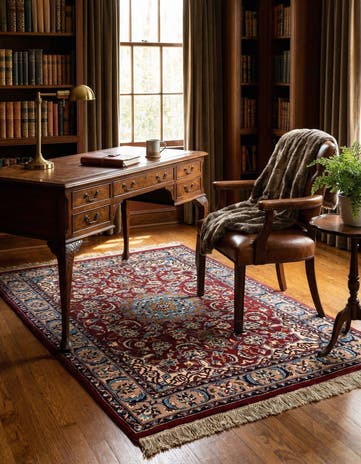 4' x 5' 8 Hand Knotted Isfahan Oriental Wool Rug