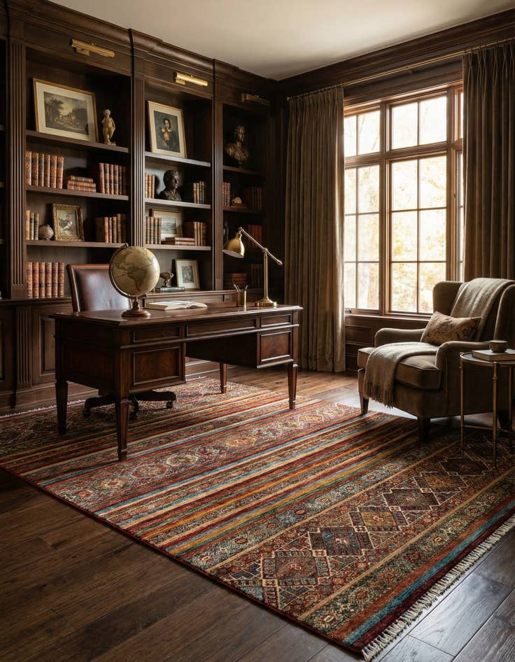 Detail image of 5' 10 x 8' 5 Torkman Wool Rug