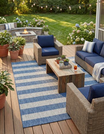 9' x 12' Easy-Clean Ribbon Indoor / Outdoor Rug