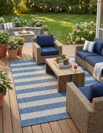 9' x 12' Easy-Clean Ribbon Indoor / Outdoor Rug