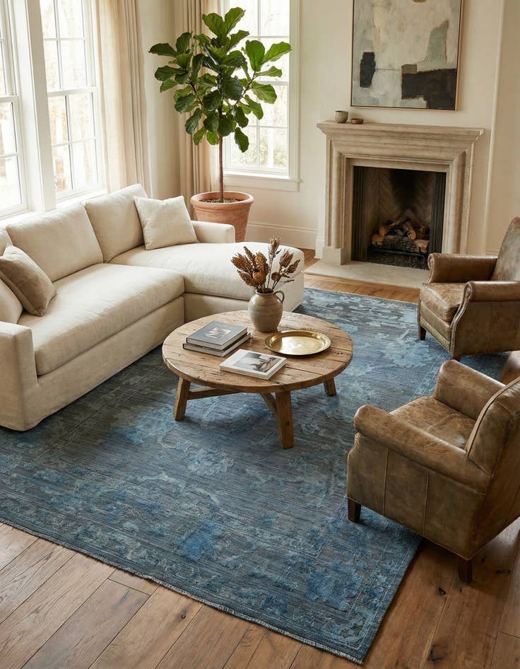 Detail image of  10' x 14' 7  Hand Knotted Oushak Wool Rug