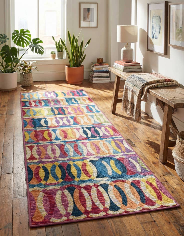 Detail image of 2' x 6'  Washable Modern Indoor / Outdoor Runner Rug