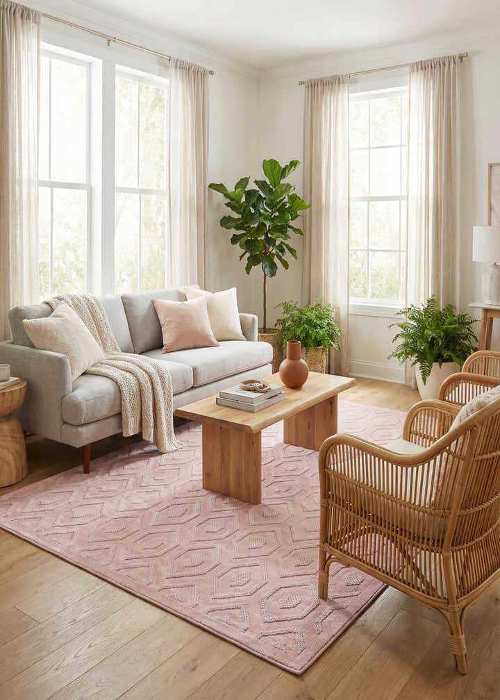 7' 10 x 10' Easy-Clean Trellis Textured Indoor / Outdoor Rug