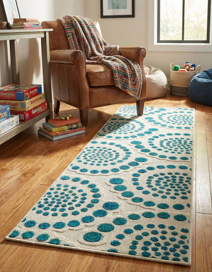 Detail image of 2' x 6'  Washable Modern Indoor / Outdoor Runner Rug