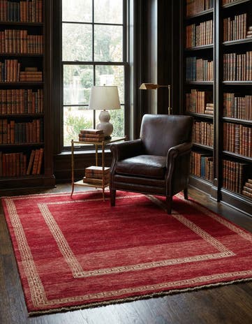 4' 7 x 6' 5 Hand Knotted Modern Ziegler Rug