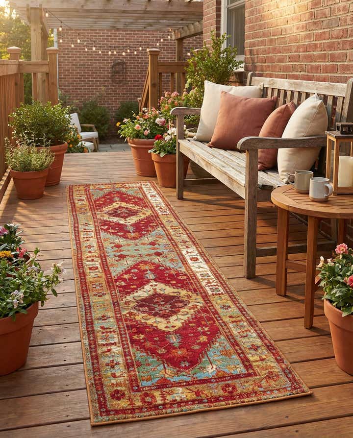 2' 7 x 10' Easy-Clean Traditional Indoor / Outdoor Runner Rug