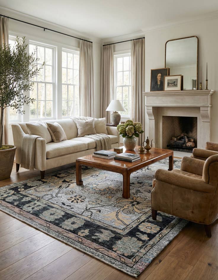 Detail image of 9' x 12' 6  Hand Knotted Oushak Wool Rug