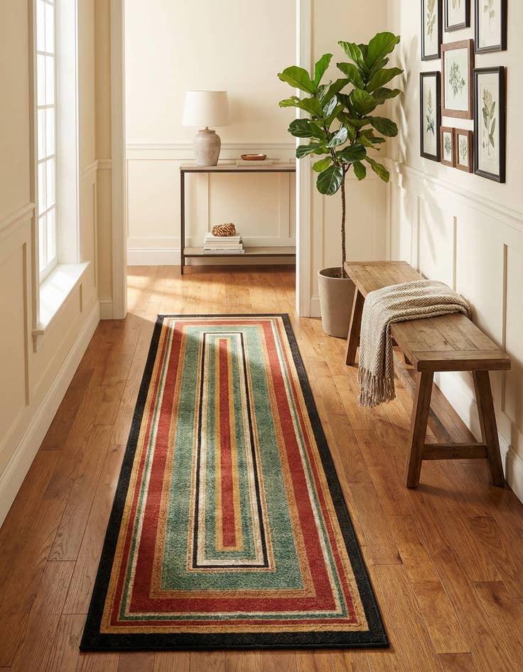 Detail image of 2' 7 x 10'  Washable Modern Indoor / Outdoor Runner Rug