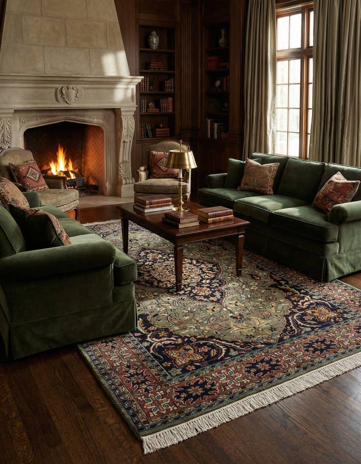 Detail image of  5' 3 x 8' 6  Hand Knotted Bokhara Wool Rug