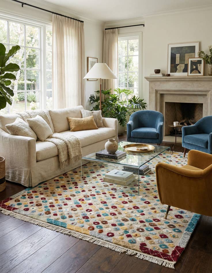 Detail image of  8' x 10' 9  Hand Knotted Darya Wool Rug