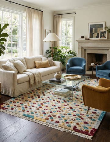 8' x 10' 9 Hand Knotted Darya Wool Rug