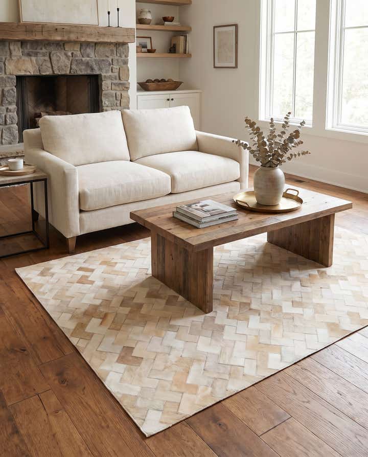 4' 1 x 5' 11 Cowhide Stocks Rug