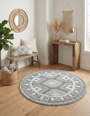 3' 3 x 3' 3 Boho Round Rug