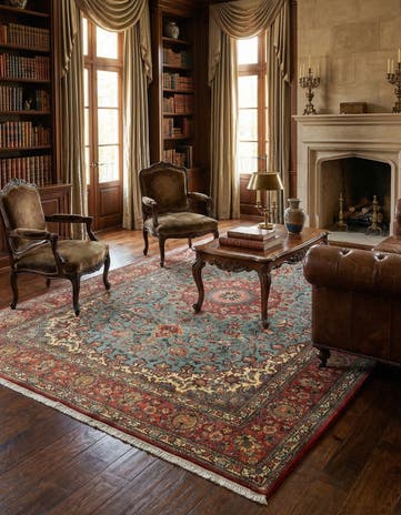 6' 8 x 9' 10 Hand Knotted Qom Persian Rug