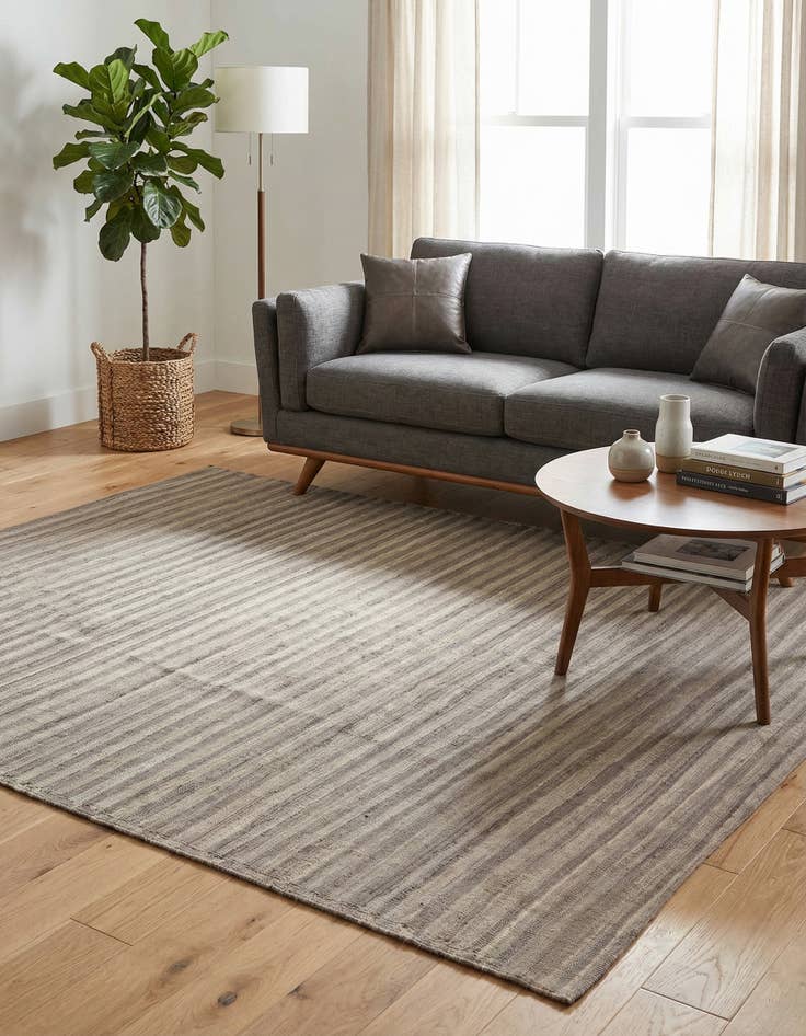 Detail image of 6' 1 x 7' Hand Woven Kilim Modern Wool Rug