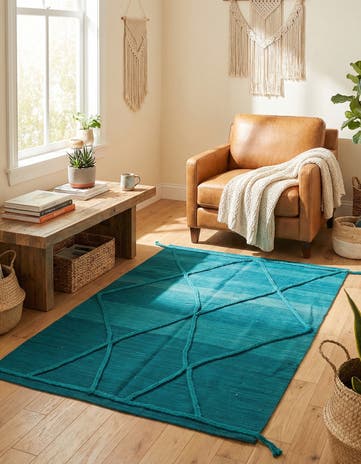 3' 6 x 5' Hand Knotted Moroccan Wool Rug