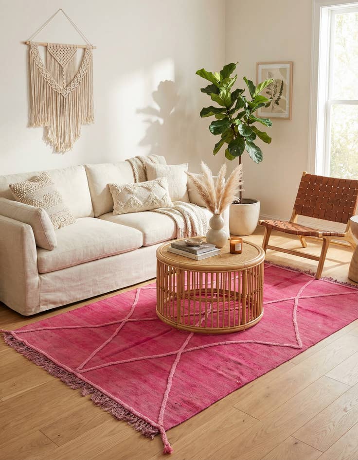 Detail image of 4' x 6' Hand Woven Kilim Modern Wool Rug