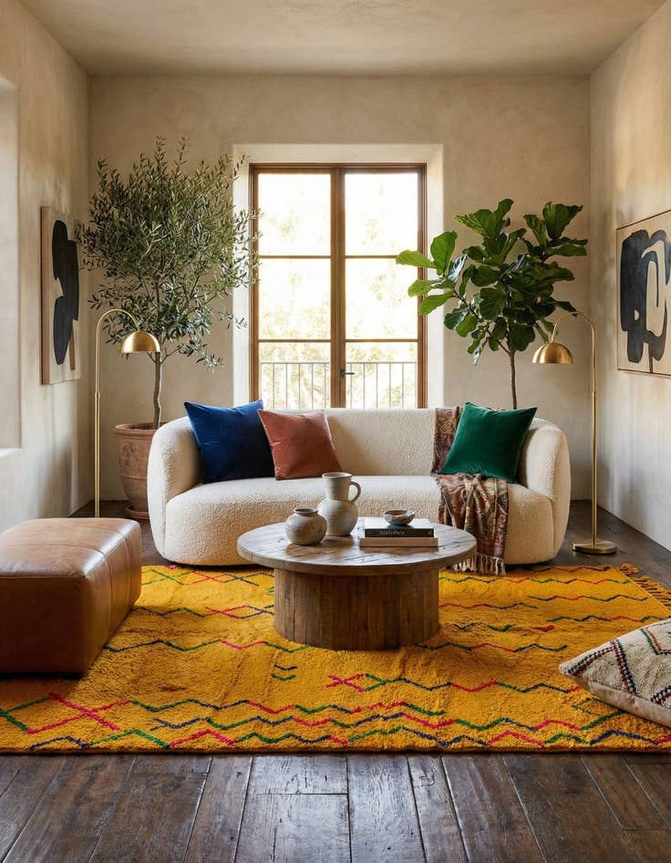 Detail image of 6' 10 x 9' 7 Hand Knotted Moroccan Wool Rug