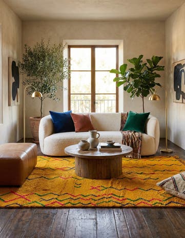 6' 10 x 9' 7 Hand Knotted Moroccan Wool Rug