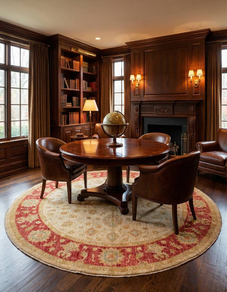 Detail image of 6' 6 x 6' 7 Kaizar Wool Round Rug