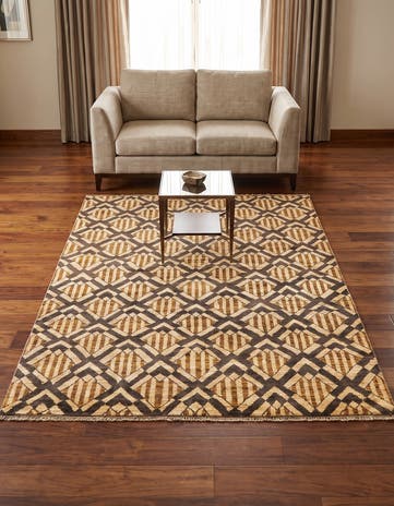 5' x 6' 7 Hand Knotted Modern Ziegler Wool Rug