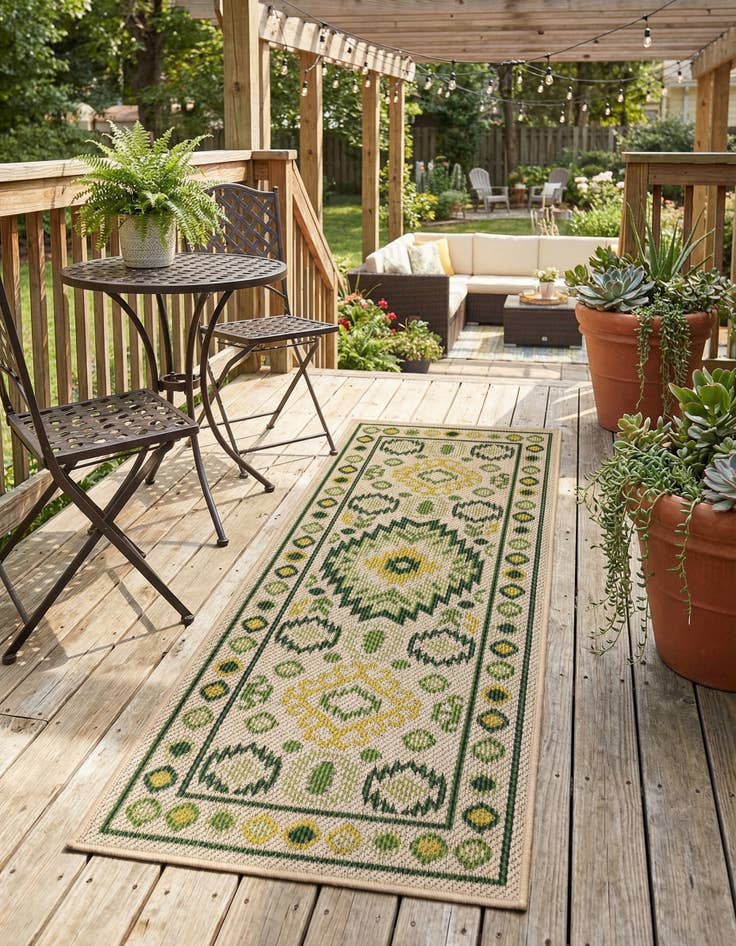 Detail image of 2' x 5'  Washable Baja Indoor / Outdoor Runner Rug