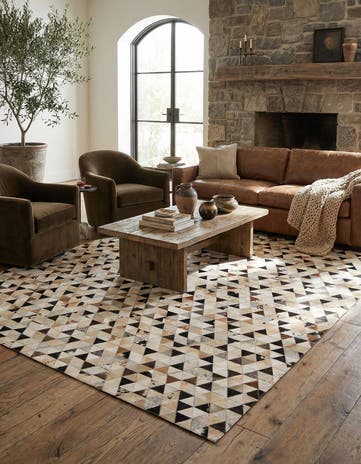 8' x 9' 10 Cowhide - Patchwork Rug