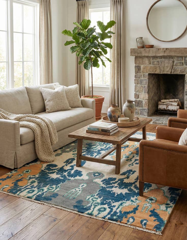 Detail image of 5' 1 x 8' 3  Hand Knotted Darya Rug