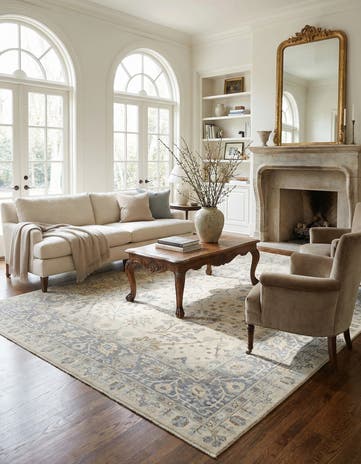 9' x 12' 2 Hand Knotted Oushak Rug