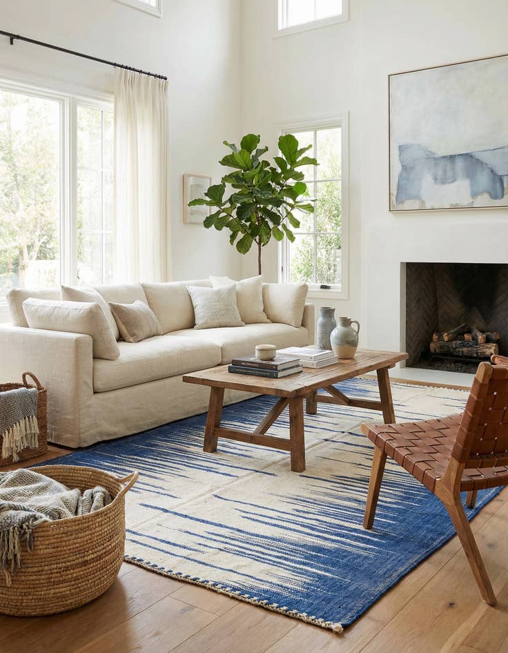 Detail image of 6' 4 x 10'  Hand Knotted Moroccan Wool Rug