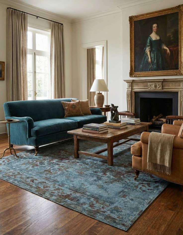 Detail image of 6' 11 x 9' 11 Vintage Royal Wool Rug