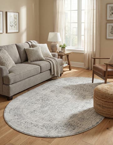 Gray Derbyshire Oval Rug