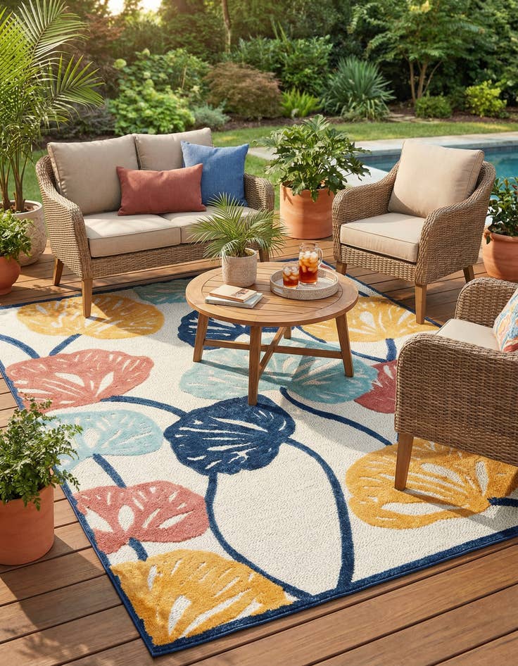 Detail image of  7' 10 x 10'  Washable Belize Indoor / Outdoor Rug