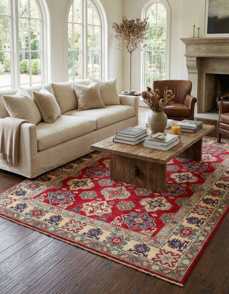 Detail image of 6' 7 x 9' 9  Hand Knotted Kazak Rug