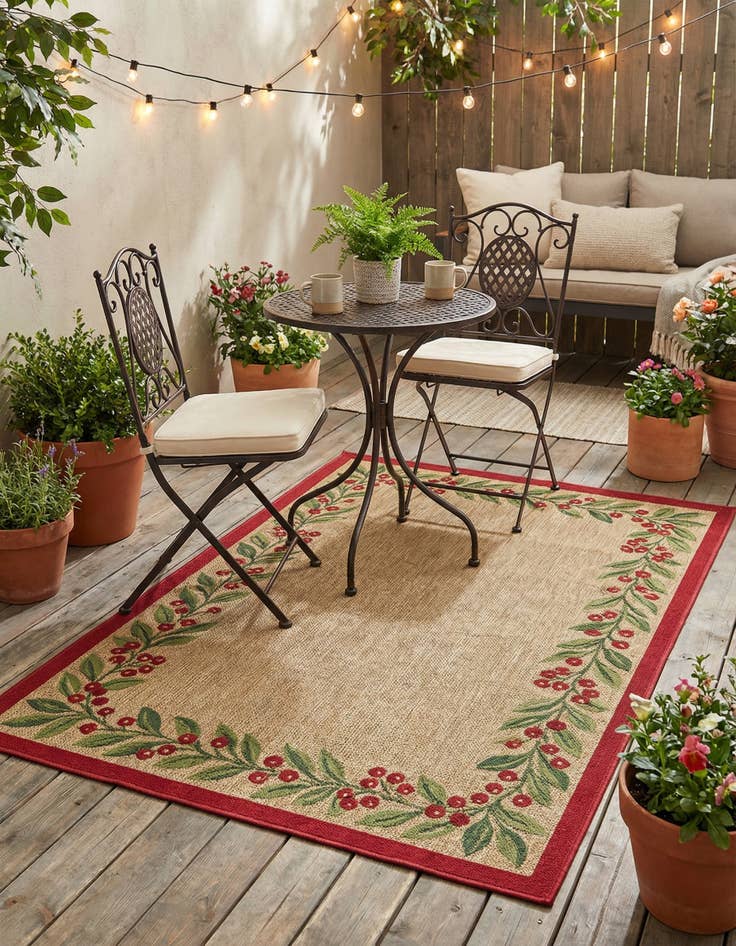 Detail image of 4' x 6'  Washable Jill Zarin Caribbean Jamaica Indoor / Outdoor Rug