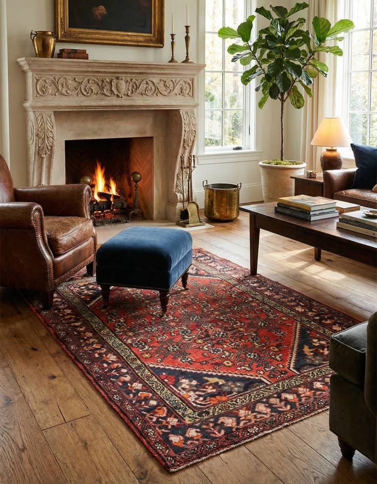 Detail image of 3' 7 x 5' 3 Hamedan Rug