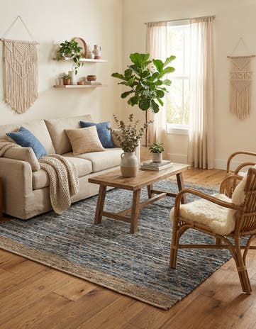 8' x 10' Hand Woven Chindi Trellis Rug