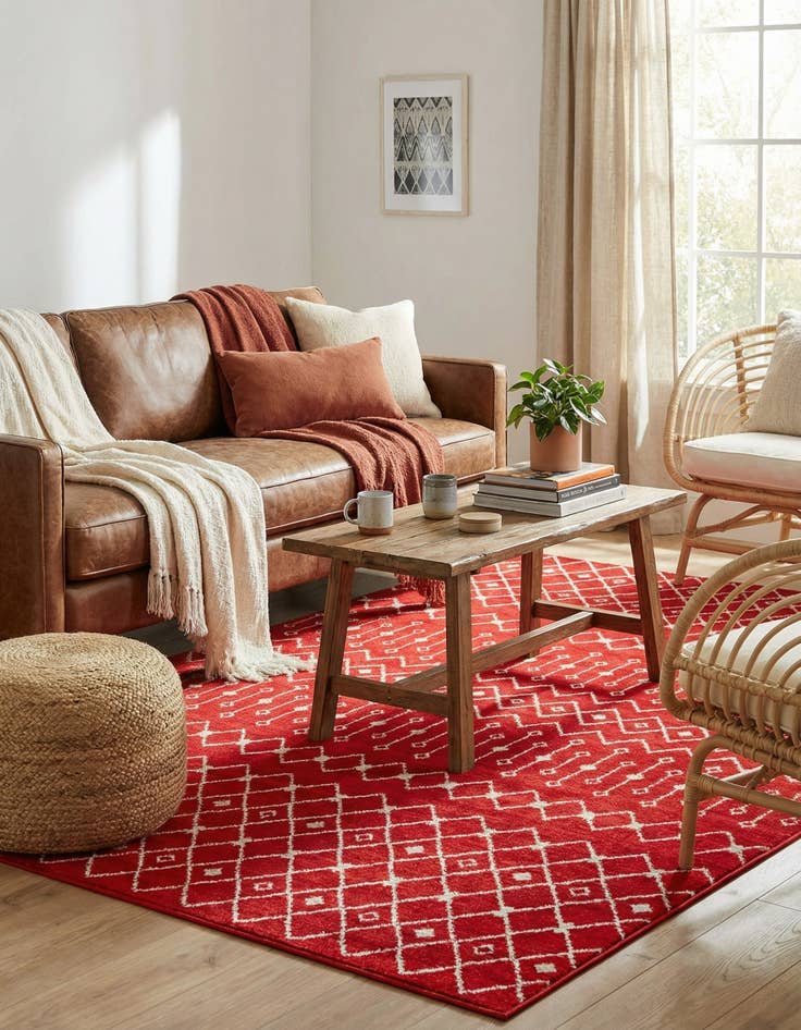 Detail image of 10' x 13' Moroccan Trellis Rug