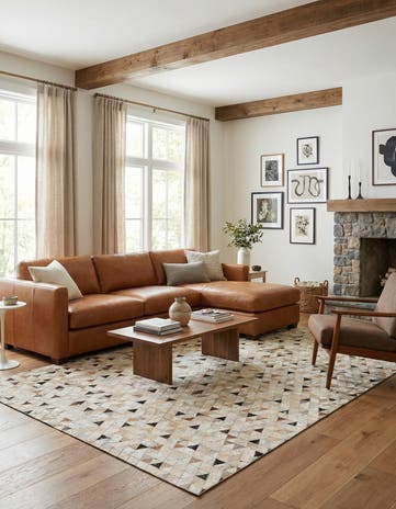 5' 3 x 7' 7 Cowhide Stocks Rug