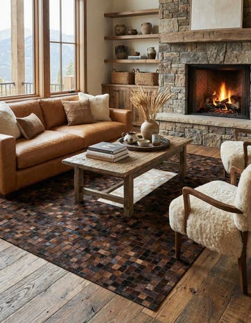 5' 2 x 8' 1 Cowhide Stocks Rug