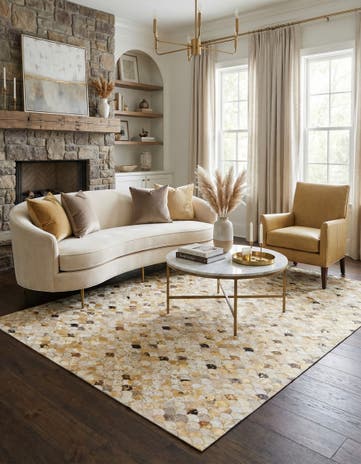5' x 8' 1 Cowhide Leather Rug